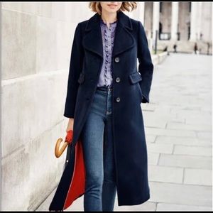 🏷 NWT Boden Farleigh Coat Navy blue & Red Size 16